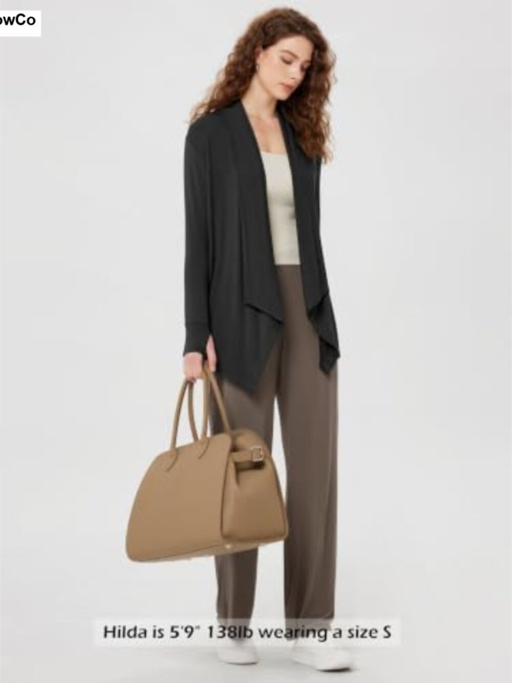 Open Front Drape Cardigan Cozy Soft Long Sleeve Wrap with Pockets - Picture 4 of 5